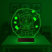 Çocuk Odası Noel Baba Yılbaşı Hediyesi 3D Lamba - Masa Gece Lambası