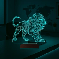 Aslan Taraftar Futbol Cimbom 3D Lamba - Masa Gece Lambası