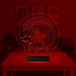 Kirpi Tasarım 3D Lamba - Masa Gece Lambası