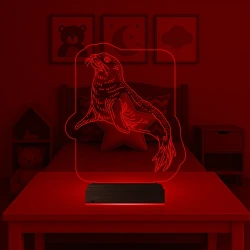 Çocuk Odası Fok 3D Lamba - Masa Gece Lambası
