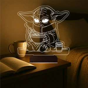 Çizgi Film Yoda 3D Lamba - Masa Gece Lambası