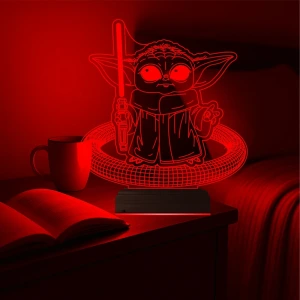 Çizgi Film Yoda 3D Lamba - Masa Gece Lambası