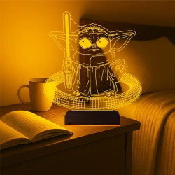 Çizgi Film Yoda 3D Lamba - Masa Gece Lambası