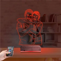 Çizim Kişiye Özel Fotoğraflı 3D Lamba - Masa Gece Lambası