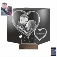 Kalp Sevgiliye Hediye Fotoğraflı 3D Lamba - Masa Gece Lambası Kalp Sevgiliye Hediye Fotoğraflı 3D Lamba - Masa Gece Lambası