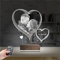 Kalp Sevgiliye Hediye Fotoğraflı 3D Lamba - Masa Gece Lambası Kalp Sevgiliye Hediye Fotoğraflı 3D Lamba - Masa Gece Lambası