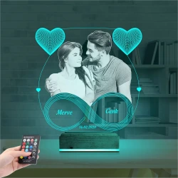 Kalp Sevgiliye Hediye Fotoğraflı 3D Lamba - Masa Gece Lambası Kalp Sevgiliye Hediye Fotoğraflı 3D Lamba - Masa Gece Lambası