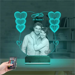 Kalp Sevgiliye Hediye Fotoğraflı 3D Lamba - Masa Gece Lambası Kalp Sevgiliye Hediye Fotoğraflı 3D Lamba - Masa Gece Lambası