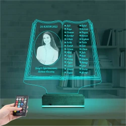 Öğretmenler Günü Hediyesi Fotoğraflı 3D Lamba - Masa Gece Lambası Öğretmenler Günü Hediyesi Fotoğraflı 3D Lamba - Masa Gece Lambası