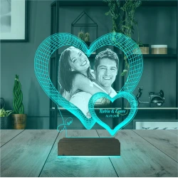Kalp Sevgiliye Hediye Fotoğraflı 3D Lamba - Masa Gece Lambası Kalp Sevgiliye Hediye Fotoğraflı 3D Lamba - Masa Gece Lambası
