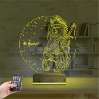 Adalet Kadın Hukuk Avukat Kişiye Özel 3D Lamba - Masa Gece Lambası