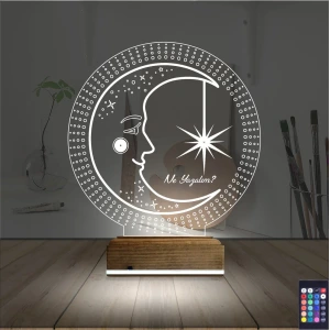 Ay Dede Kişiye Özel 3D Lamba - Masa Gece Lambası