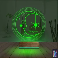 Ay Dede Kişiye Özel 3D Lamba - Masa Gece Lambası