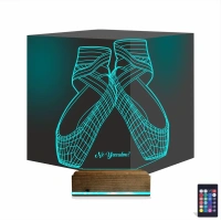 Balerin Bale Ayakkabısı Kişiye Özel 3D Lamba - Masa Gece Lambası