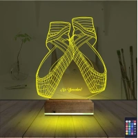 Balerin Bale Ayakkabısı Kişiye Özel 3D Lamba - Masa Gece Lambası