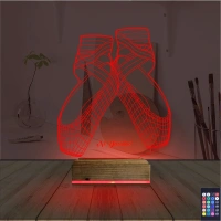 Balerin Bale Ayakkabısı Kişiye Özel 3D Lamba - Masa Gece Lambası