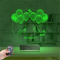 Bebek Doğum Kutlama Balon Kişiye Özel 3D Lamba - Masa Gece Lambası Bebek Doğum Kutlama Balon Kişiye Özel 3D Lamba - Masa Gece Lambası