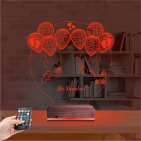 Bebek Doğum Kutlama Balon Kişiye Özel 3D Lamba - Masa Gece Lambası Bebek Doğum Kutlama Balon Kişiye Özel 3D Lamba - Masa Gece Lambası