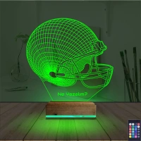 Beyzbol Kask Kişiye Özel 3D Lamba - Masa Gece Lambası