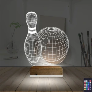 Bowling Topu Kişiye Özel 3D Lamba - Masa Gece Lambası Bowling Topu Kişiye Özel 3D Lamba - Masa Gece Lambası