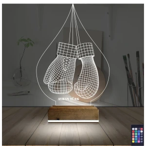 Box Boks Boksör Kişiye Özel 3D Lamba - Masa Gece Lambası Box Boks Boksör Kişiye Özel 3D Lamba - Masa Gece Lambası