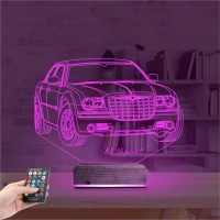 Araba Crysler C300 Kişiye Özel 3D Lamba - Masa Gece Lambası
