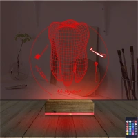 Diş Hekimi Hediye Kişiye Özel 3D Lamba - Masa Gece Lambası