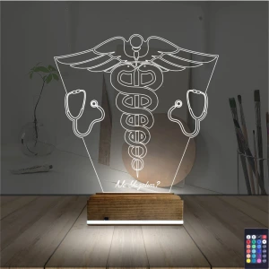 Doktor Tıp Logo Kişiye Özel 3D Lamba - Masa Gece Lambası Doktor Tıp Logo Kişiye Özel 3D Lamba - Masa Gece Lambası