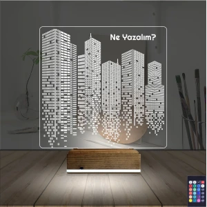 Emlak İnşaat Müteahhit Kişiye Özel 3D Lamba - Masa Gece Lambası Emlak İnşaat Müteahhit Kişiye Özel 3D Lamba - Masa Gece Lambası