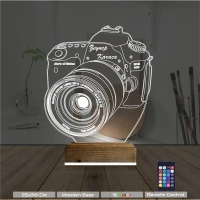 Fotoğraf Makinesi Fotoğrafçı Kişiye Özel 3D Lamba - Masa Gece Lambası Fotoğraf Makinesi Fotoğrafçı Kişiye Özel 3D Lamba - Masa Gece Lambası