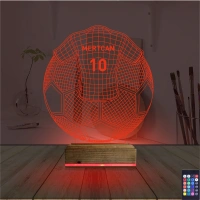 Futbol Topu Forma Taraftar Kişiye Özel 3D Lamba - Masa Gece Lambası Futbol Topu Forma Taraftar Kişiye Özel 3D Lamba - Masa Gece Lambası