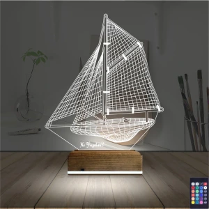 Gemi Kaptan Kişiye Özel 3D Lamba - Masa Gece Lambası Gemi Kaptan Kişiye Özel 3D Lamba - Masa Gece Lambası