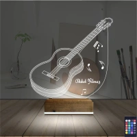 Klasik Gitar Müzik Nota Kişiye Özel 3D Lamba - Masa Gece Lambası Klasik Gitar Müzik Nota Kişiye Özel 3D Lamba - Masa Gece Lambası