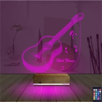 Klasik Gitar Müzik Nota Kişiye Özel 3D Lamba - Masa Gece Lambası Klasik Gitar Müzik Nota Kişiye Özel 3D Lamba - Masa Gece Lambası