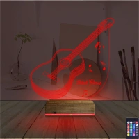 Klasik Gitar Müzik Nota Kişiye Özel 3D Lamba - Masa Gece Lambası Klasik Gitar Müzik Nota Kişiye Özel 3D Lamba - Masa Gece Lambası