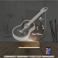 Klasik Gitar Müzik Nota Kişiye Özel 3D Lamba - Masa Gece Lambası Klasik Gitar Müzik Nota Kişiye Özel 3D Lamba - Masa Gece Lambası