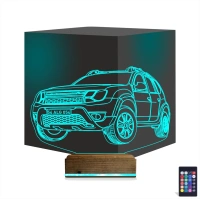 Araba Jeep Duster Kişiye Özel 3D Lamba - Masa Gece Lambası