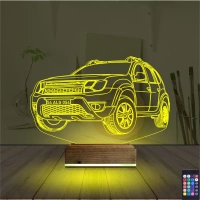 Araba Jeep Duster Kişiye Özel 3D Lamba - Masa Gece Lambası