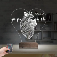 Kalp Doktoru Cerrah Kişiye Özel 3D Lamba - Masa Gece Lambası