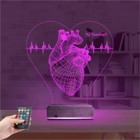 Kalp Doktoru Cerrah Kişiye Özel 3D Lamba - Masa Gece Lambası