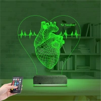 Kalp Doktoru Cerrah Kişiye Özel 3D Lamba - Masa Gece Lambası