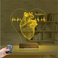 Kalp Doktoru Cerrah Kişiye Özel 3D Lamba - Masa Gece Lambası