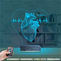 Kalp Doktoru Cerrah Kişiye Özel 3D Lamba - Masa Gece Lambası