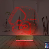 Kalp Yüzük Yıldönümü Hediye Kişiye Özel 3D Lamba - Masa Gece Lambası