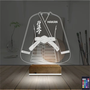 Karate Tekvando Judo Kişiye Özel 3D Lamba - Masa Gece Lambası Karate Tekvando Judo Kişiye Özel 3D Lamba - Masa Gece Lambası