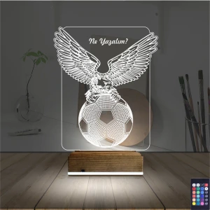 Kartal Futbol Topu Kişiye Özel 3D Lamba - Masa Gece Lambası Kartal Futbol Topu Kişiye Özel 3D Lamba - Masa Gece Lambası