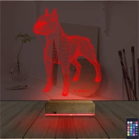 Köpek Boxer Kişiye Özel 3D Lamba - Masa Gece Lambası