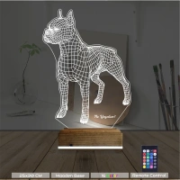 Köpek Boxer Kişiye Özel 3D Lamba - Masa Gece Lambası