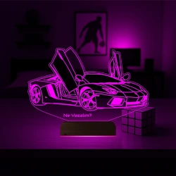Spor Araba Lamborghini Kişiye Özel 3D Lamba - Masa Gece Lambası Spor Araba Lamborghini Kişiye Özel 3D Lamba - Masa Gece Lambası
