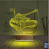 Tank Tankçı Asker Kişiye Özel 3D Lamba - Masa Gece Lambası Tank Tankçı Asker Kişiye Özel 3D Lamba - Masa Gece Lambası